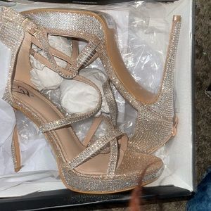 Bling rose gold heels